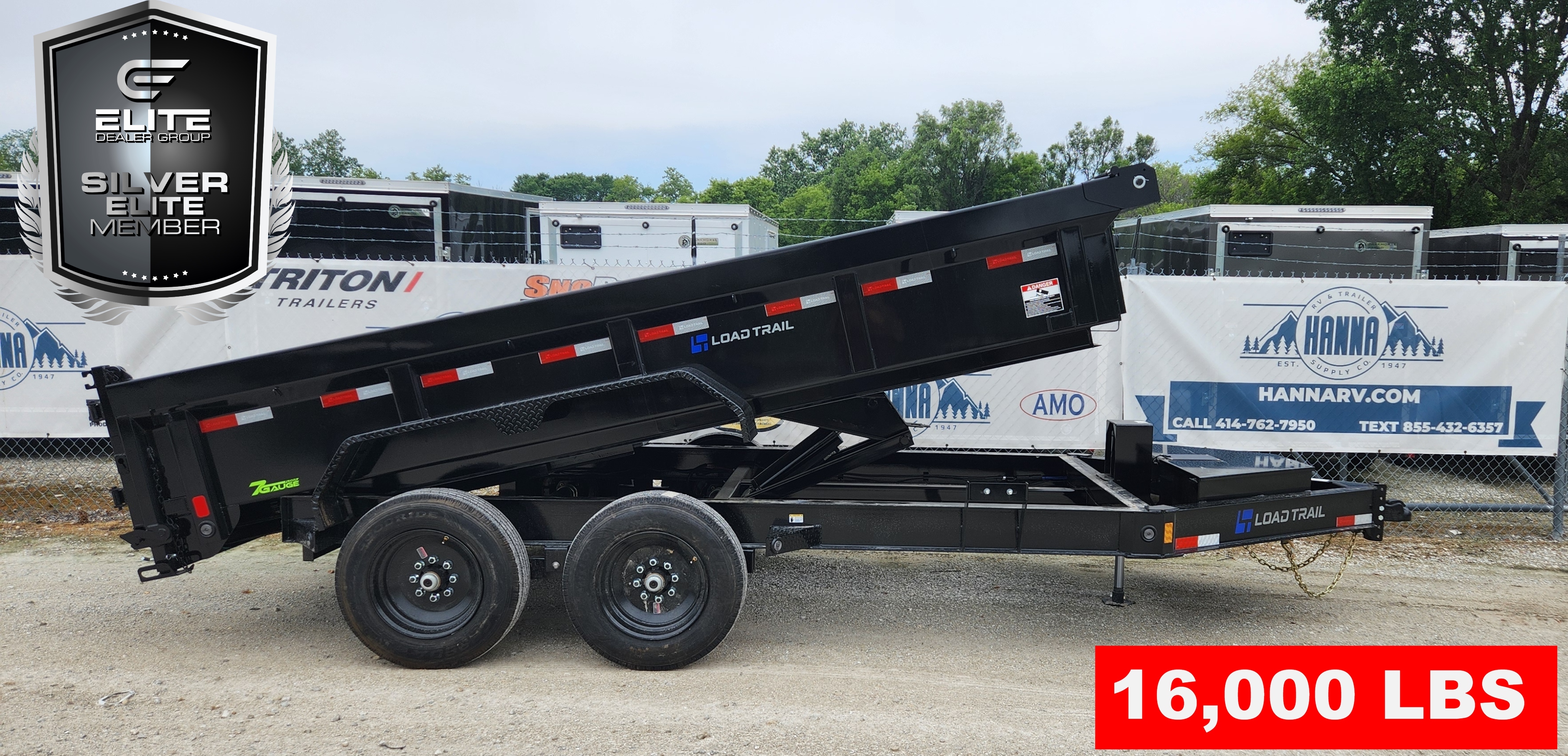 Load Trail 83 X 14 Tandem Axle 16,000 Lb Dump Trailer with Scissor Lift  & Hydraulic Jack - 7 Gauge Floor